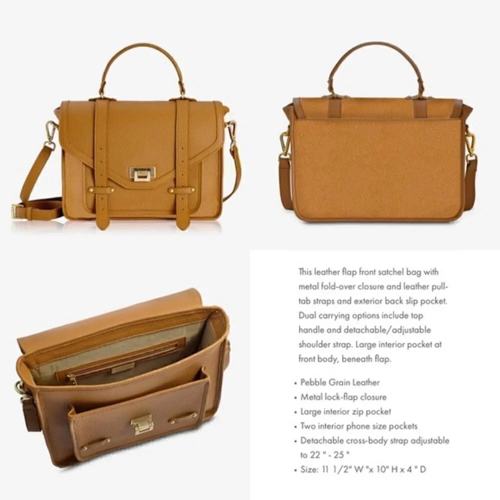 GiGi New York Hayden Saddle Satchel Pebbled Leather Crossbody Bag Brown